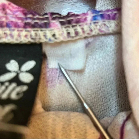 VTG Women’s 80s PL Sheer Floral Blouse Puff Sleeve Ruffle Neck Union Made - Picture 4 of 13